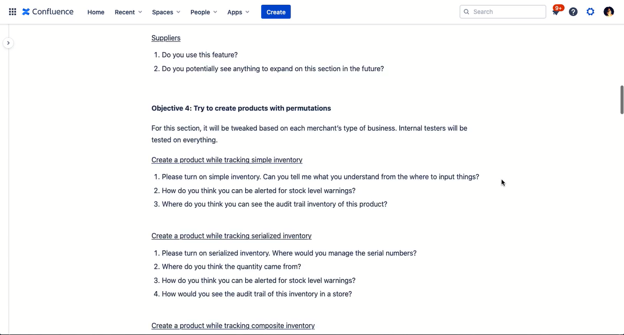Video: a usability testing session, walking a merchant through recreating one of their own products in the redesigned add/edit product screen.